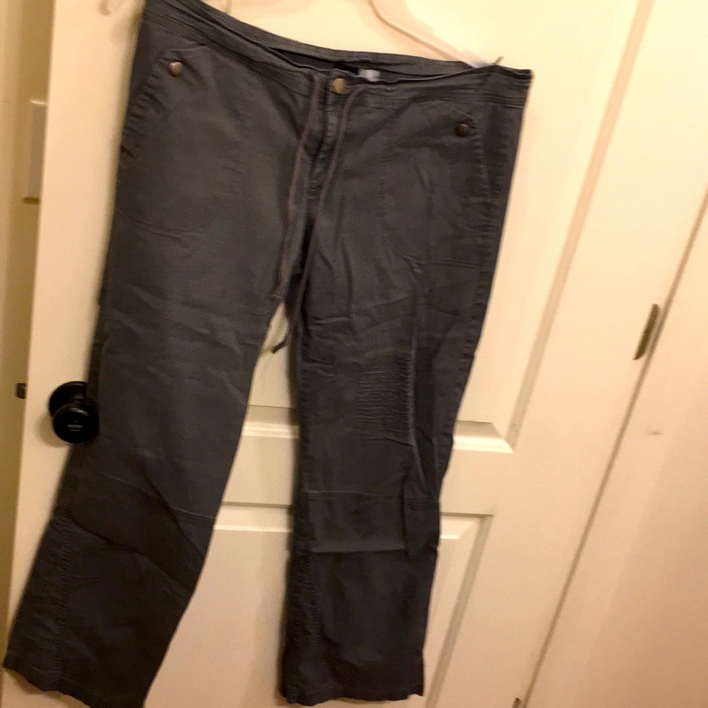 Grey pants.